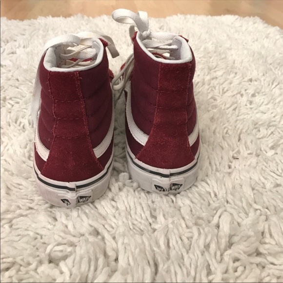 Maroon suede Vans Hi Tops - Picture 4 of 5